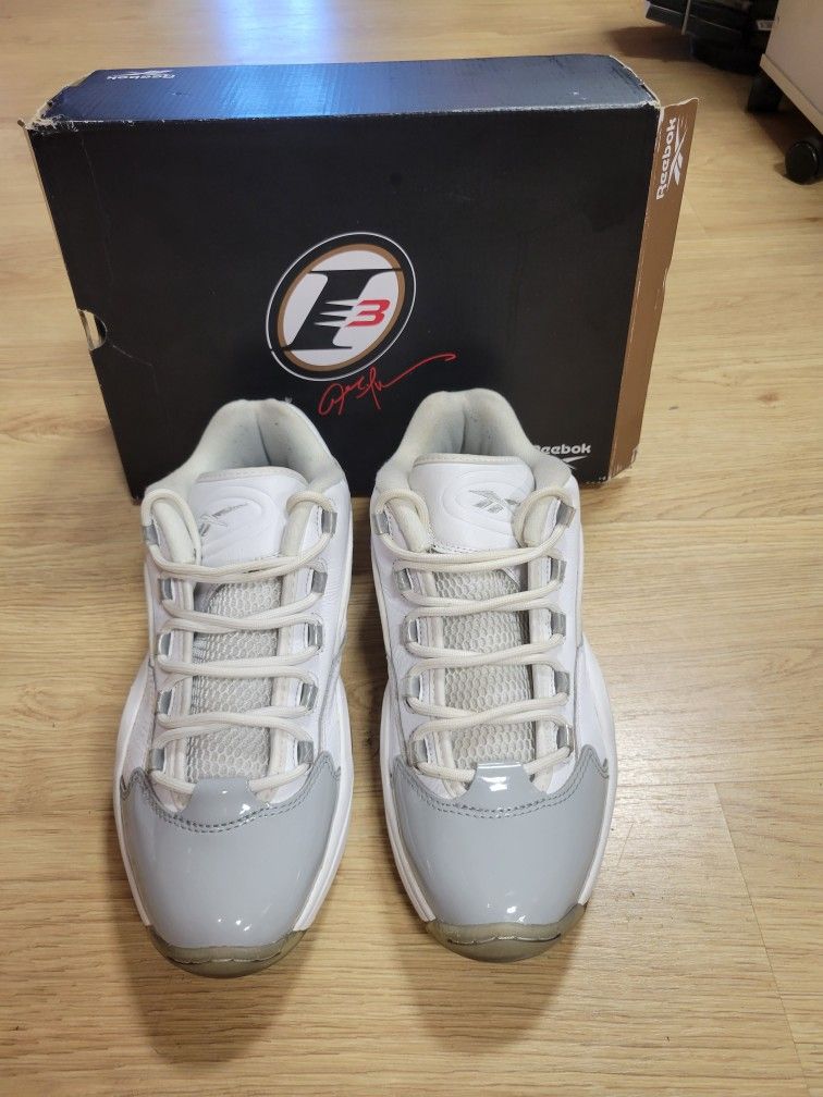 Reebok Question Low Allen Iverson Grey Toe Size 11