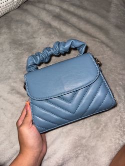 Blue Mini Handbag with Ruched Handle