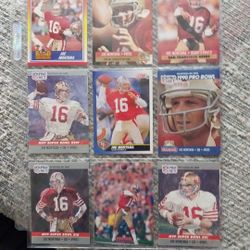 Joe Montana Football Cards Lot Of 9 Cards