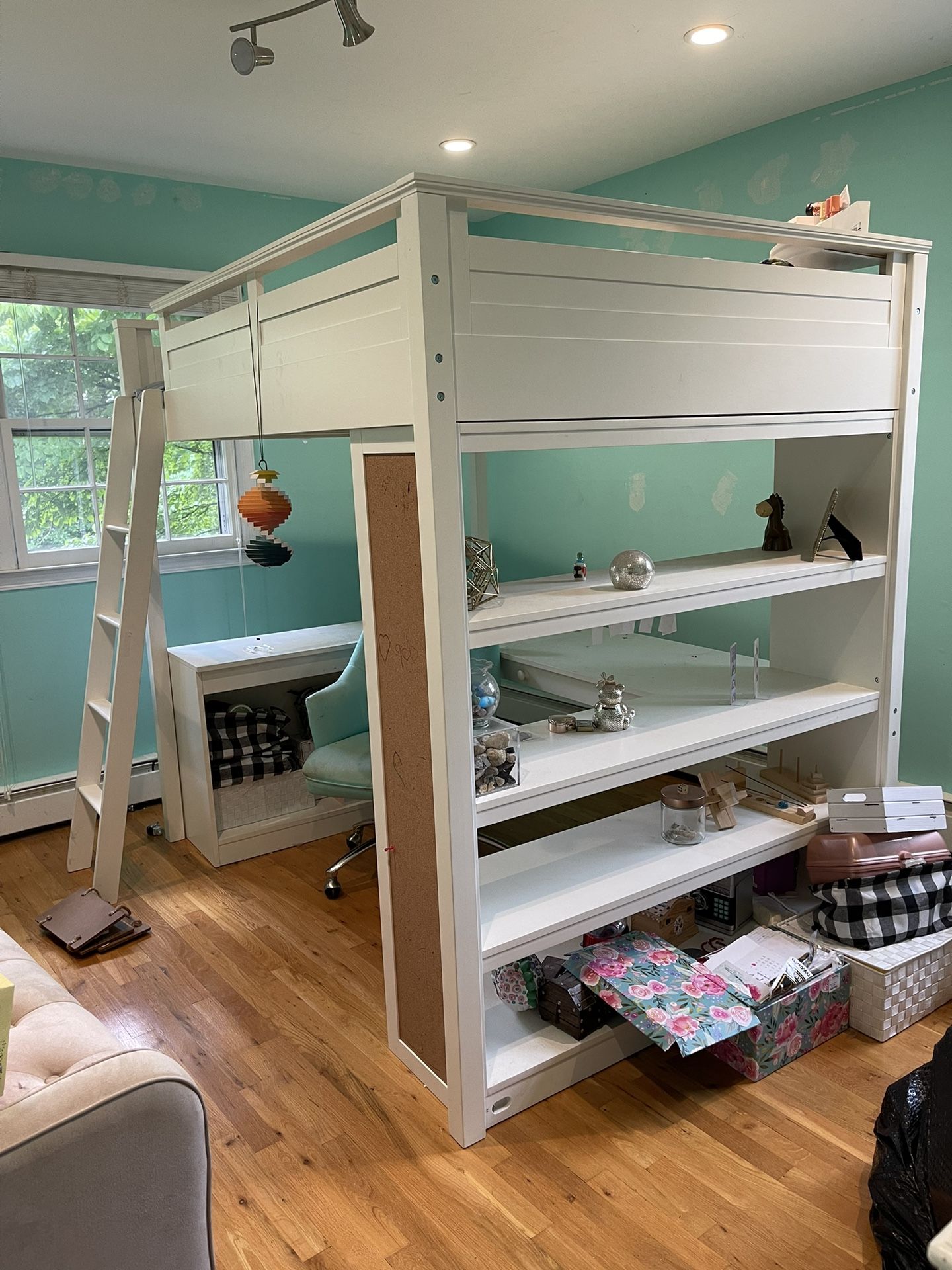 Bed (Loft Type) With Desk And Shelves