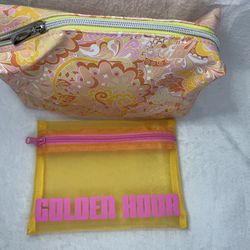 Orange and pink makeup bag #makeupbag