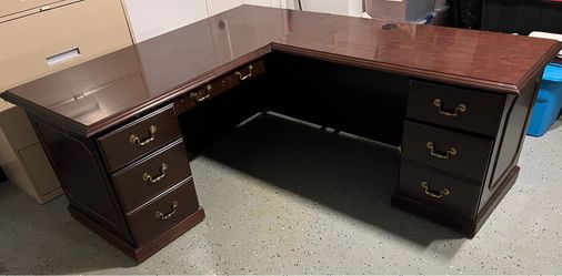 L Shaped Cherrywood Executive Desk