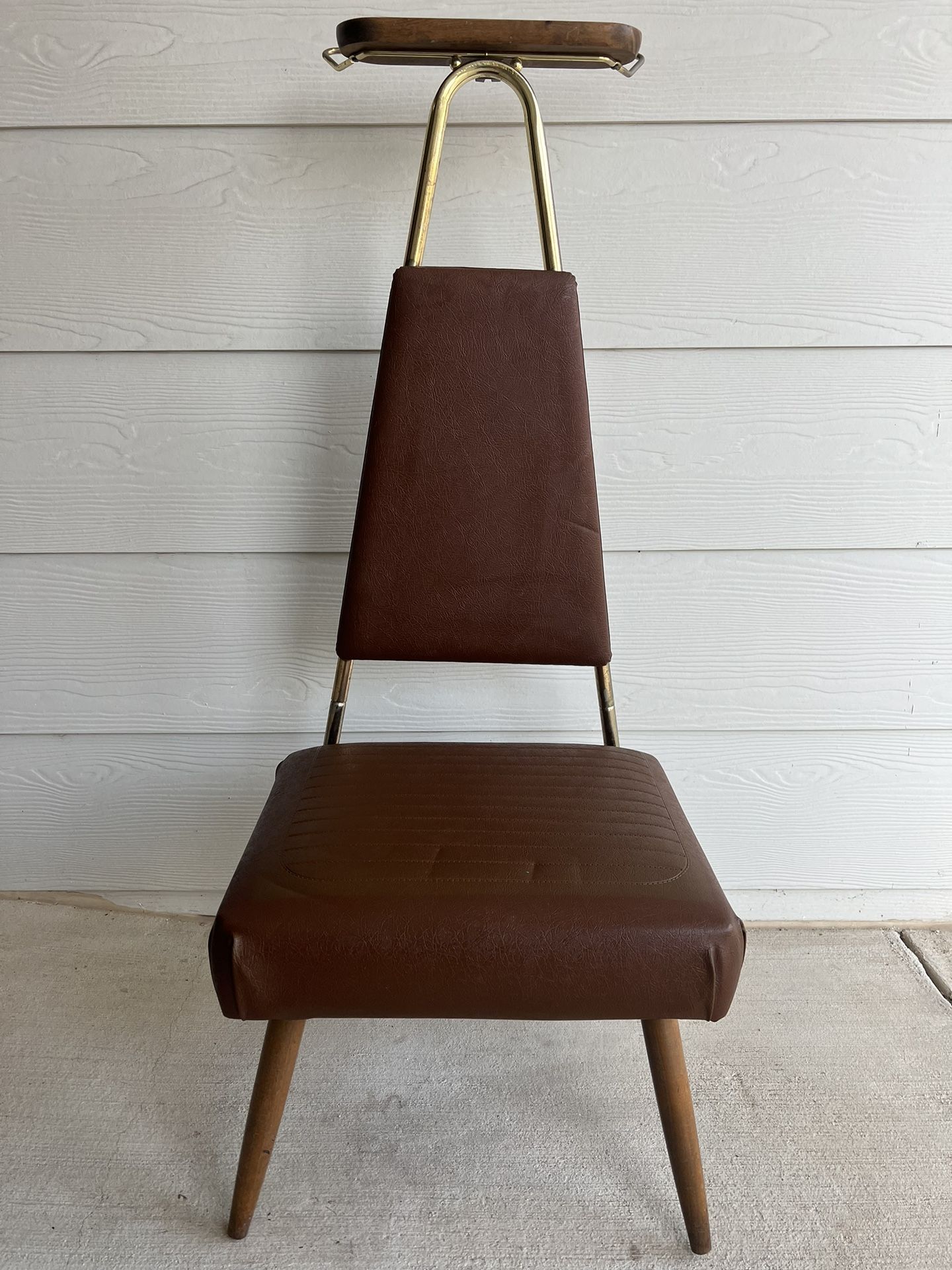 Vintage Pearl Wick Valet Dressing Chair Mens Butler Mid Century Modern Accessor