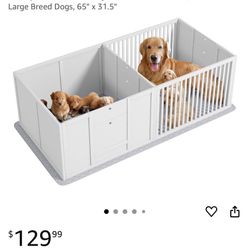 Pawhut Whelping Box 2 Rooms