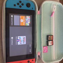 Nintendo Switch With 2 Games And Case Only