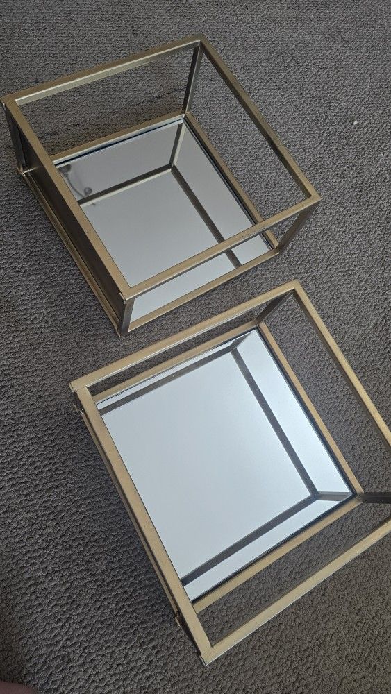 Gold Mirrored Shelves
