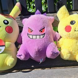 Pokémon Plushie Trio! Pikachu & Gengar - Priced to Move!