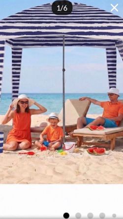 Beach Cabana Tent Sun Shelter – UPF 50+ Easy Setup Cool Canopy Tent Sun Shade with Side Wall, Wind Resistant Beach Cabana for Whole Family