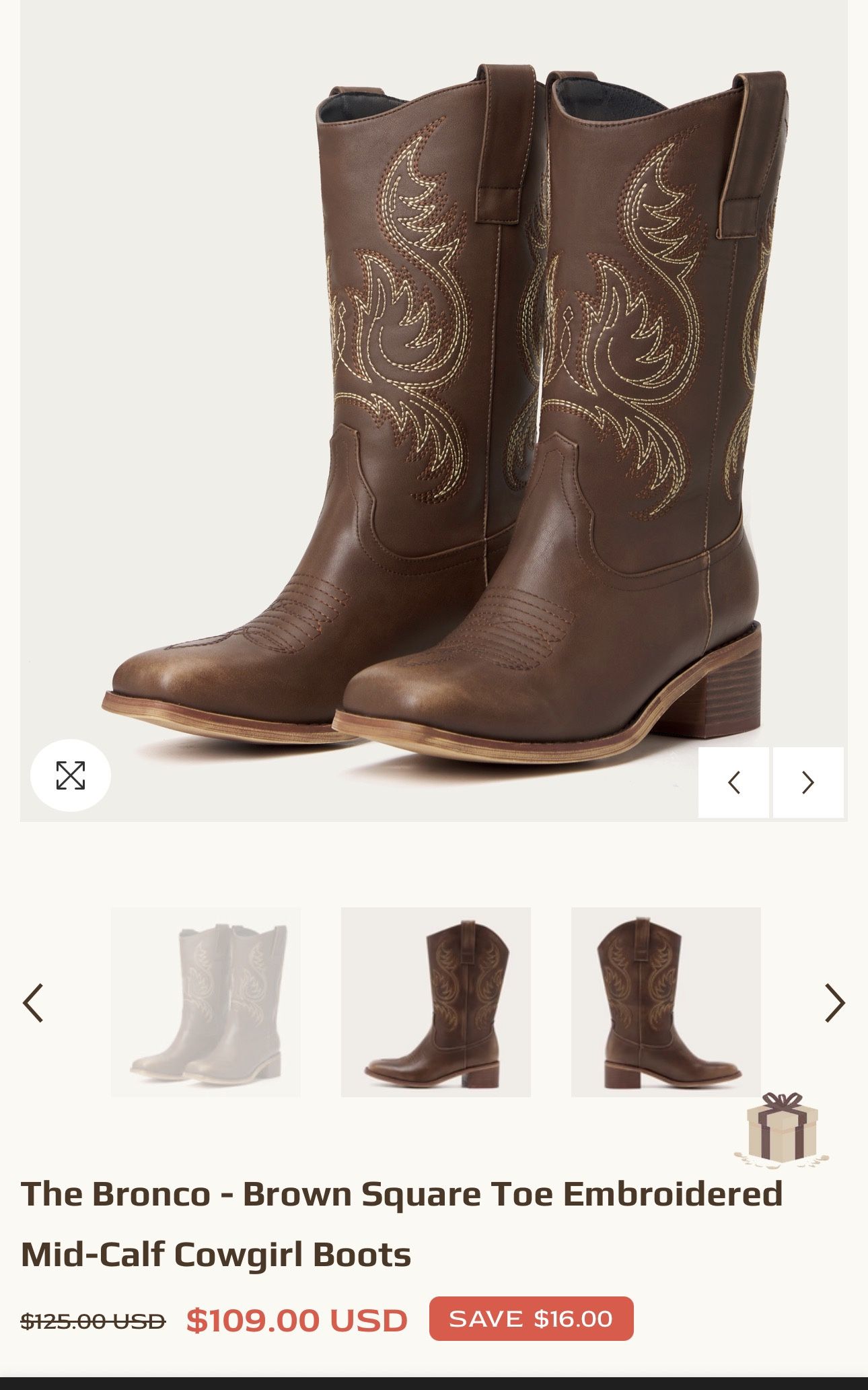 Mid Calf Square Toe Boots