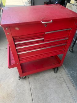 Red Rolling Tool Cart toolbox with Drawers
