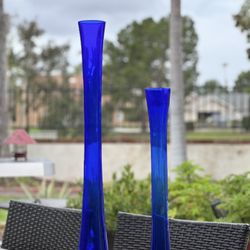 Tall Blue Glass Decor