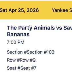 Savanah bananas K Club Tickets