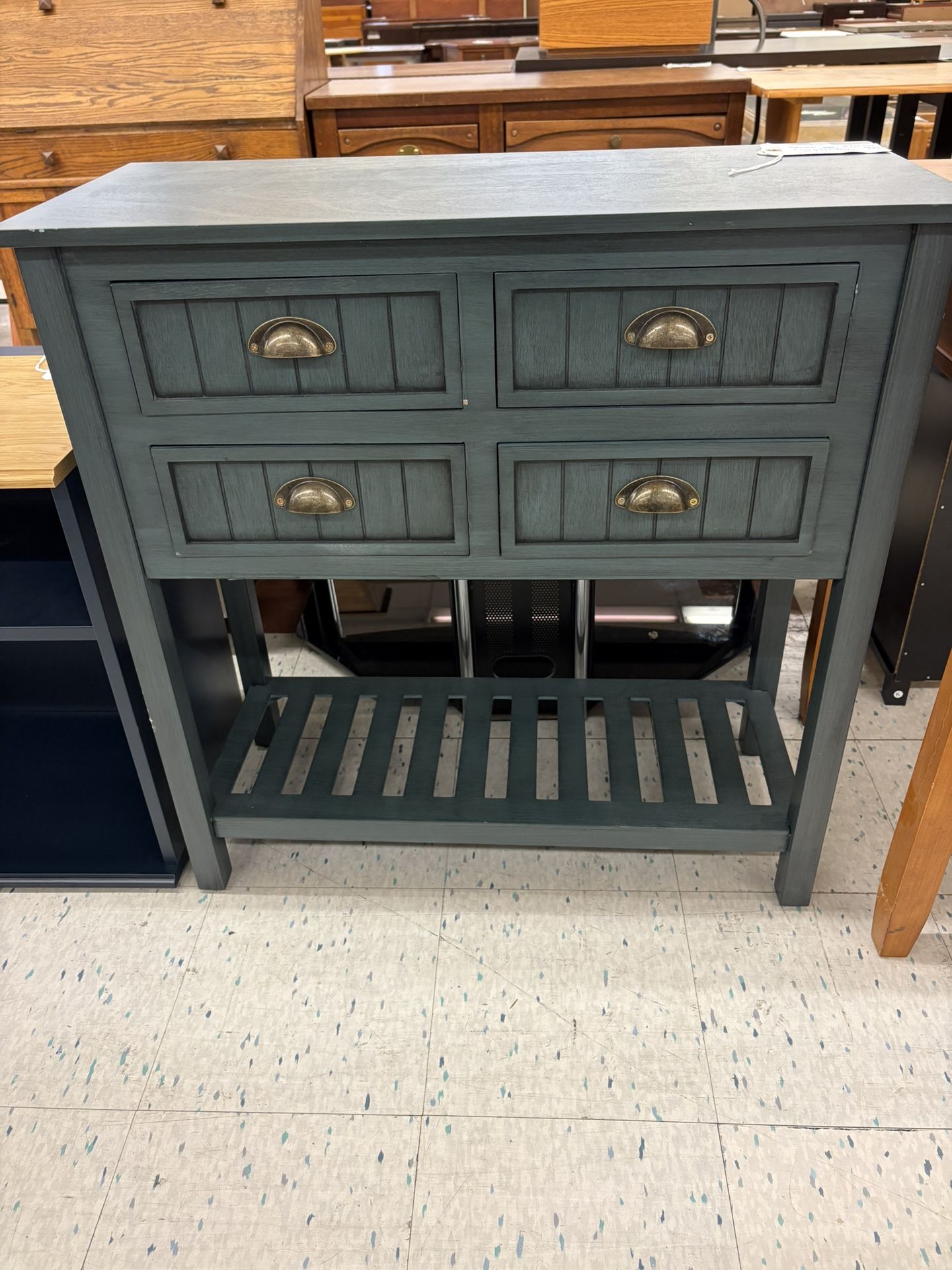 4 Drawer Teal Entryway Table