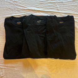 Lot Of 3 Kirkland Men’s Crew Neck Tees Sz Large Black Short Sleeve Cotton Basic