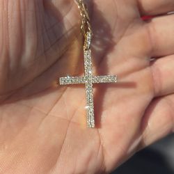 Real Diamond Cross Pendant