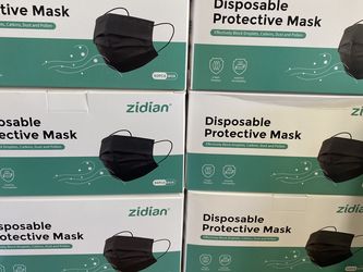 50 Pack 3-PLY Black Face Mask