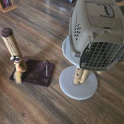 2 Cat Scratchers And 1 Pet Carrier