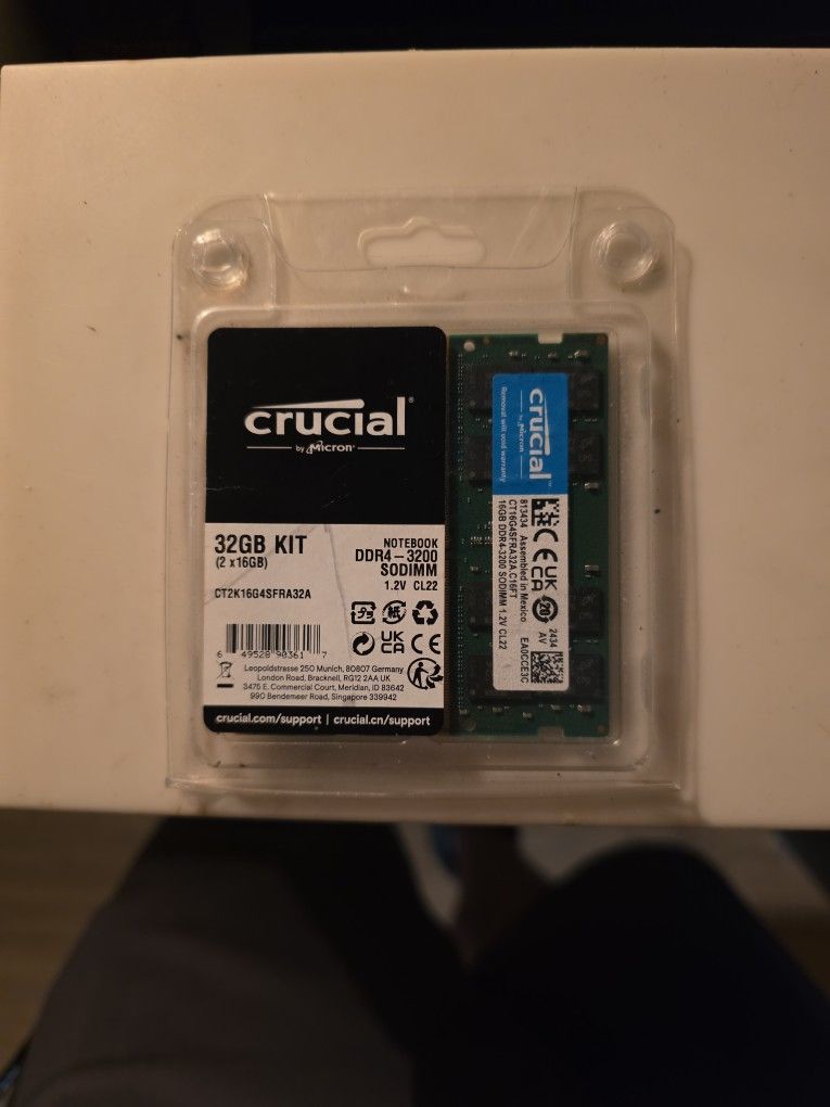 Crucial 32gb DDR4-3200 SODIMM