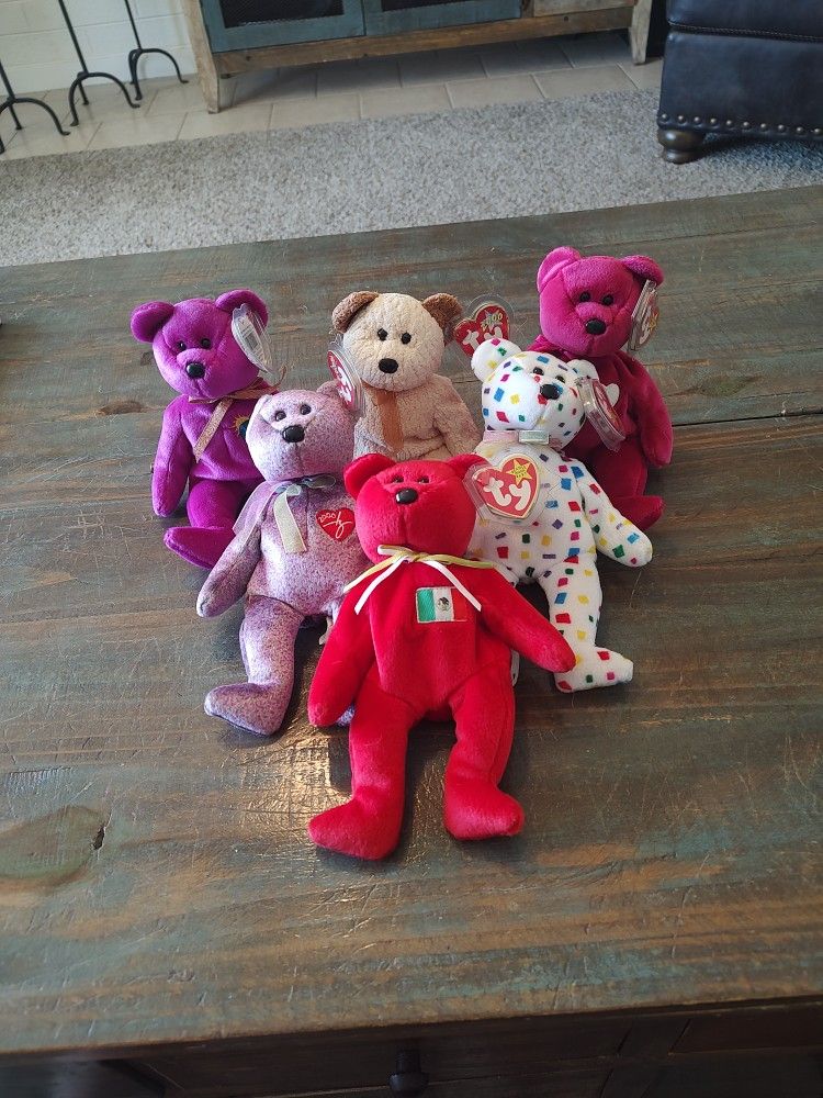 Beanie Babies-Set Of 6 Bears
