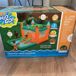H2OGO! Kids Tropical Outdoor Inflatable Mega Bouncer