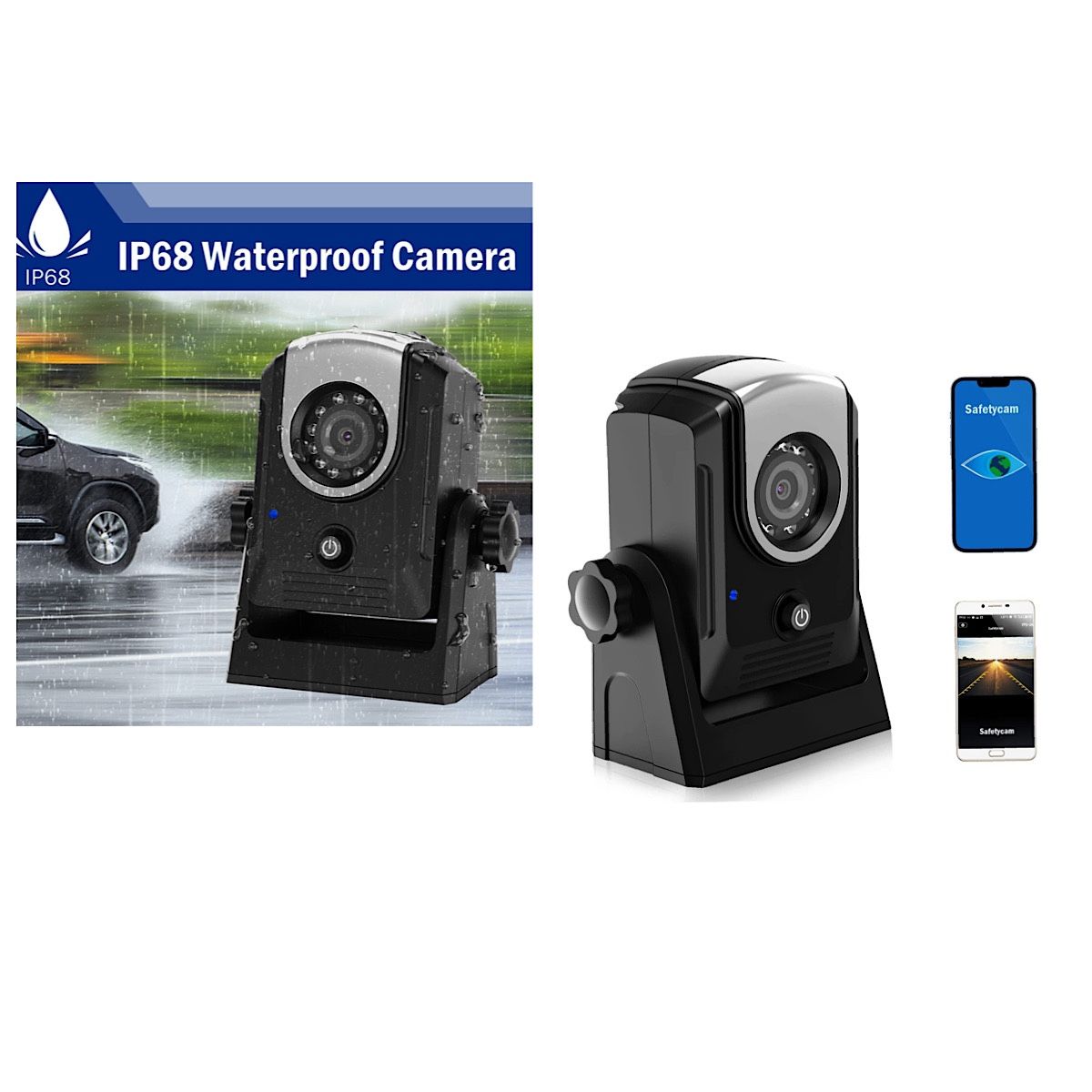Wireless Backup Reversing Camera, WiFi Dash Camera Work with Phone IP68 Waterproof IR Night Vision Wide Angle Magnetic Rear View Parking Camera for Tr