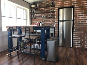 Kitchen Island / Table - Various Sizes And Colors - Butcher Block Top - Space For Seating 