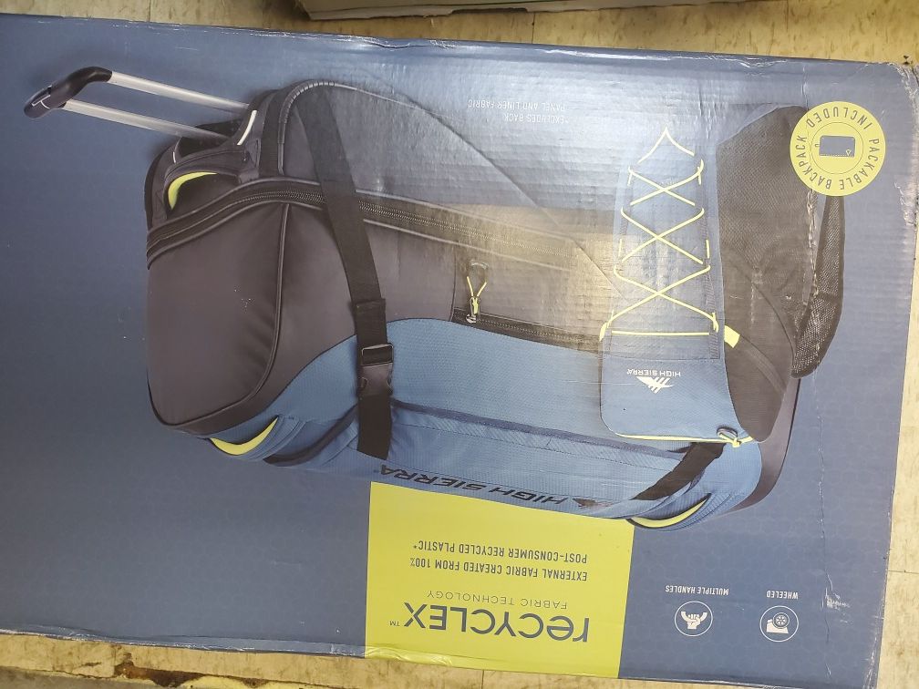 High Sierra 30 Softside Drop bottom Duffel And Pack n go Backpack