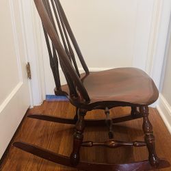 19th Century Victorian Ebonized Oak English Rocker