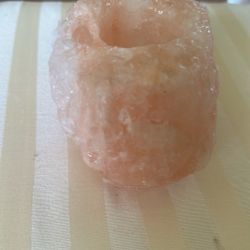 2 Beautiful Salt Candle Holder, Includes 2 Tea Lights