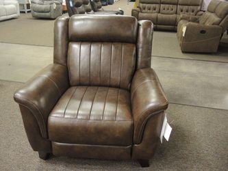 Barcalounger Kimball Leather Dual Power Recliner - Brown | Reclining Chair | Accent Chair
