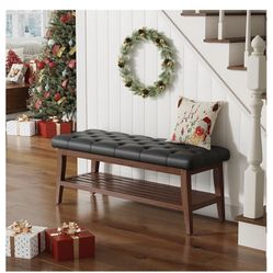 New, Shoe Bench with Storage, End of Bed Bench, Microfiber Leather 