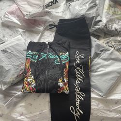 ed hardy men’s Zip Up