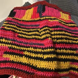 Crocheted Skirt And Flip Flops