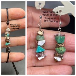 White Horse & Wild Buffalo Genuine Turquoise