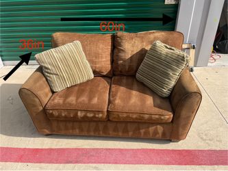 Rust Brown Loveseat W/Pillows By Dillards (DELIVERY AVAILABLE)