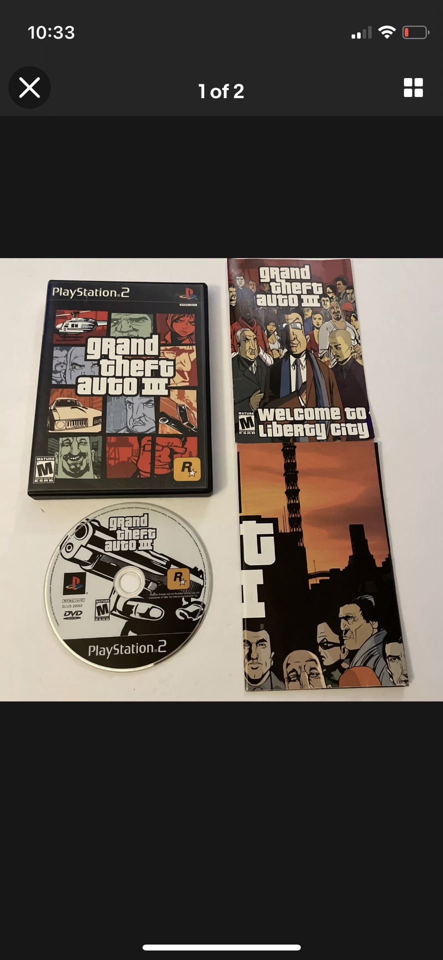 Grand Theft Auto III GTA 3 PS2 (PlayStation 2 Game) CIB Complete W/map & manual