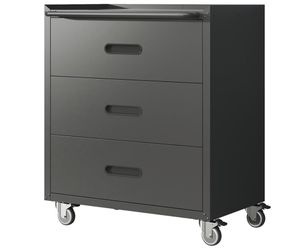 Q343-Mobile Tool Cabinet with 3 Drawers Wheels for Repair Tools Rolling Tool Chest for Garage Office Home Assembly Required Heavy-Duty Metal Storage T