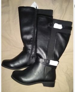 JustFab   Valerie Flat Boot in Black Get great deals at 