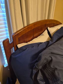 Full size bed with mattress and box spring headboard and footboard for sale