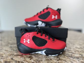 Under Armour Little Kid Pre School Lockdown 6 Basketball Shoe, Red/Black - Size 11K