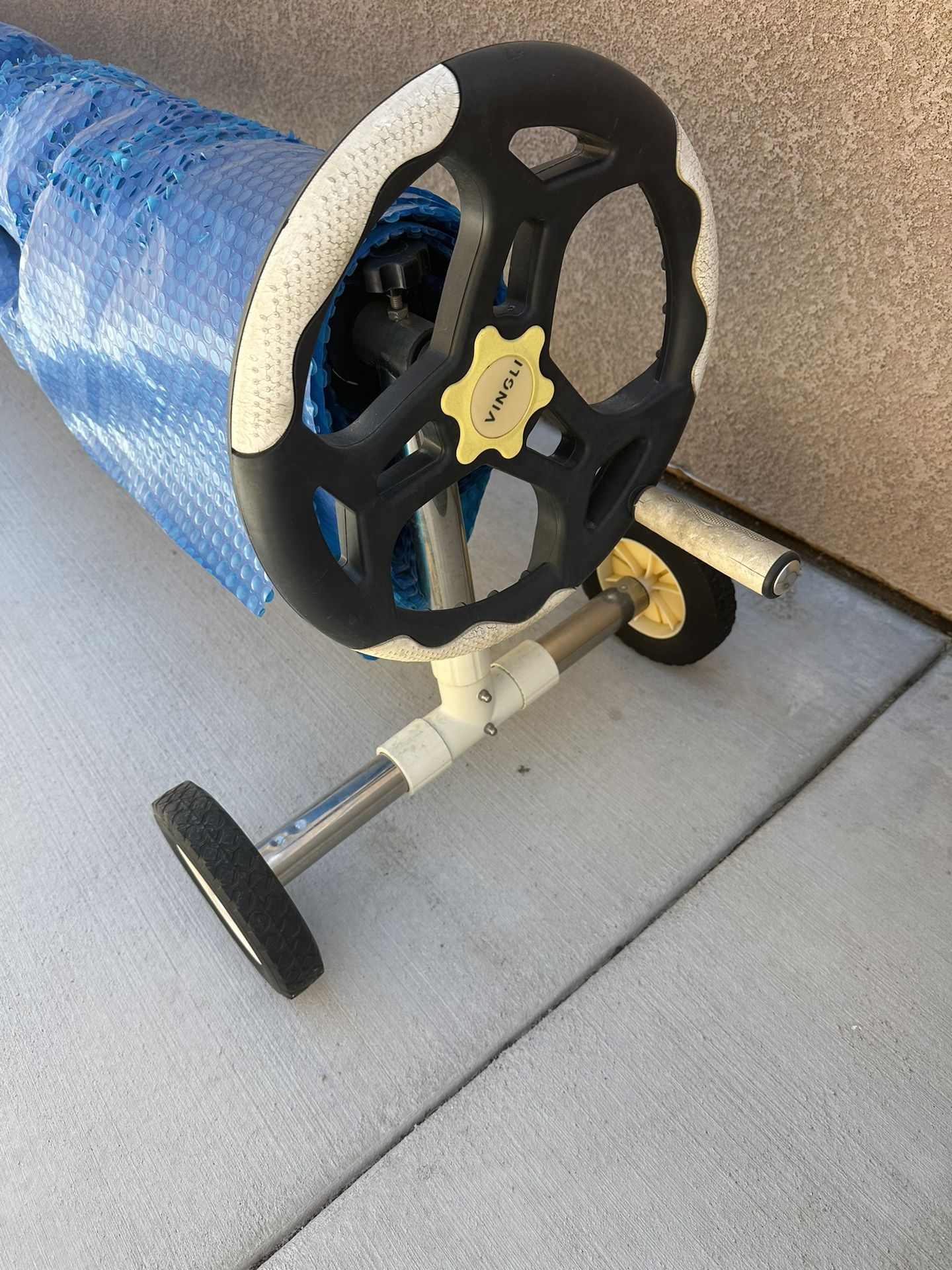 14 Feet Aluminum Inground Pool Solar Cover Roller With Heavy Duty Blanket