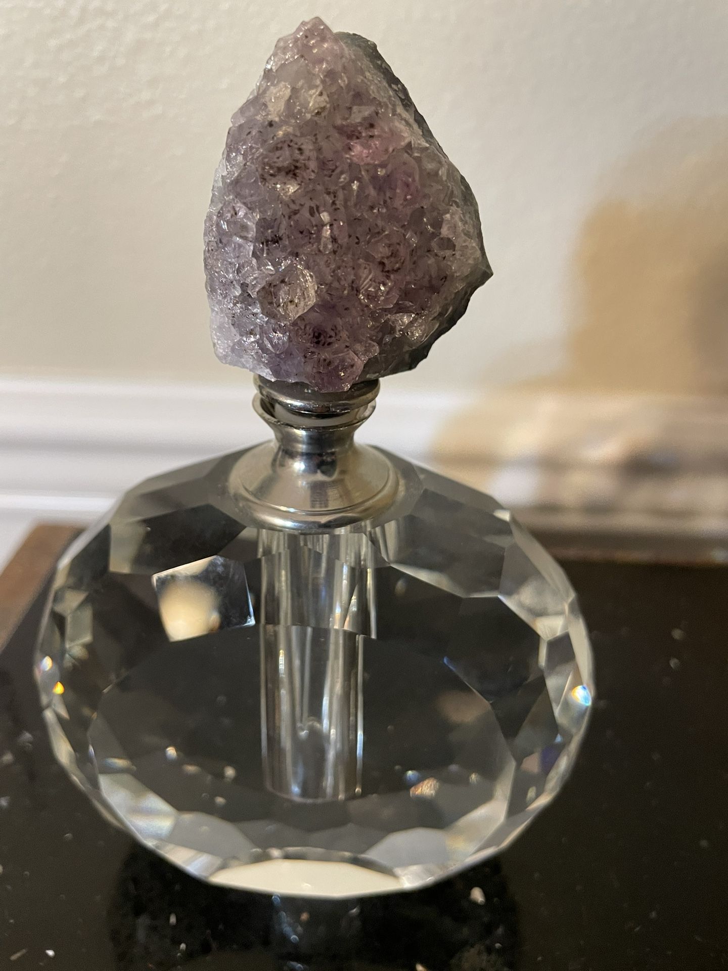Vintage Refillable Bottles Amethyst Cluster