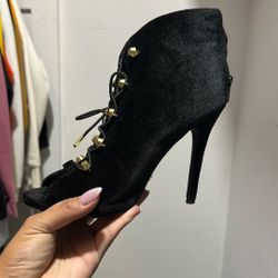 Black Peep Toe Booties Size 7