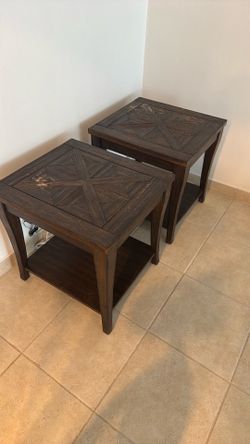 Set of Two Vintage Wood Side tables
