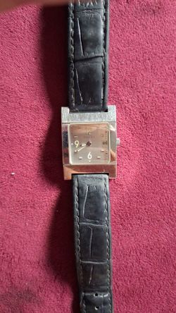 Gucci Square Face Watch Black Leather Strap