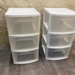 Pair of 2 Sterilite 3 Drawer White Plastic Storage Units - See My Other Items 😀