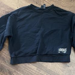 Adidas Women Cropped Oversized Sweatshirt Sz Medium 