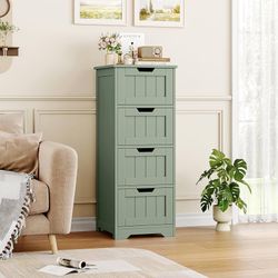 Bathroom Storage Cabinet with 4 Drawers, Small Bathroom Cabinet 11.8 x 11.8 x 32.5 Narrow Bathroom Storage Cabinet, Freestanding Floor Bathroom Organi
