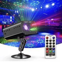 Party Lights Dj Disco Lights, Strobe Stage Light Sound Activated Laser Llights Projector with Remote Control for Parties Bar Birthday Wedding Holiday 