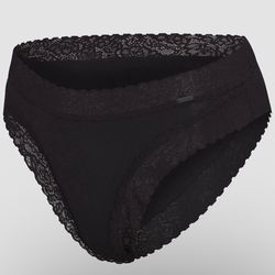 COTTON ESSENTIALS LACE-TRIM CHEEKY PANTY